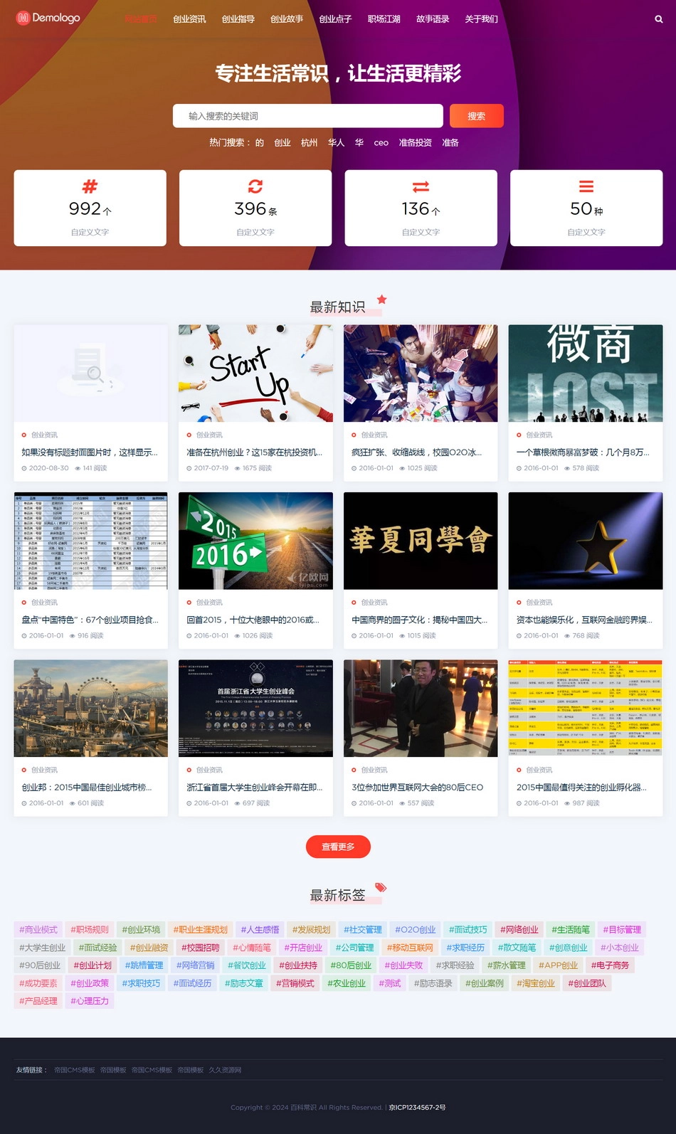 帝国CMS资讯知识文章响应式图文博客自媒体模板插图 帝国CMS资讯知识文章响应式图文博客自媒体模板
